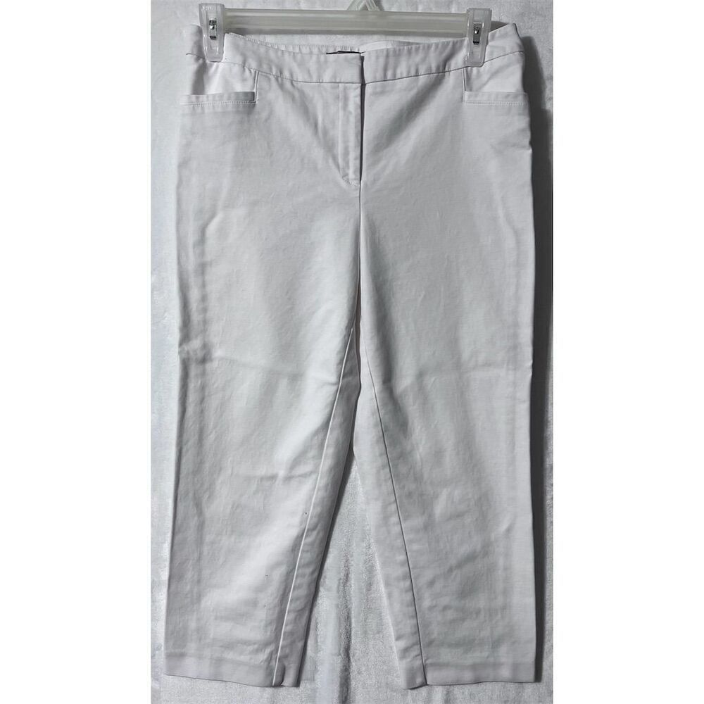 Chico's Women's White Capri Pants Size Standard S Casual Flat Front